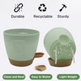 thumbnail image 4 of Behome Set of 5 Plant Pots, 5/5.5/6/6.5/7 Inch Flower Pot Indoor Self Watering Planters with Drainage Holes and Saucers, Modern Decorative Planter Pot for All House Plants, Green, 4 of 7