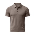 thumbnail image 6 of Dolkfu Button Polos&nbsp;Shirts&nbsp;for Men Yellow Short Sleeve Refreshing Collared Polos Modern Business Casual Geometric Tops Khaki,Xxl, 6 of 6