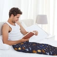 thumbnail image 4 of Uemuo Galaxy Pattern Men's Wide Leg Palazzo Lounge Pants with Pockets Light Weight Loose Comfy Casual Pajama Pants-XX-Large, 4 of 9