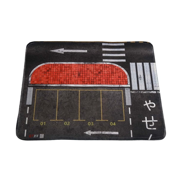 Alfombrilla de aparcamiento para coche de aleación fundida a presión 1:64, 30 x 25 cm, antideslizante, para niños, herramienta educativa, alfombrilla