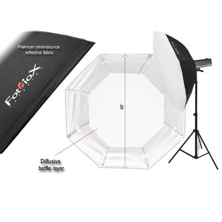 - Fotodiox Pro 48in (120cm) Octagon Softbox for Studio Strobe/Flash with Soft Diffuser and Universal Speedring (3-6in Diameter)