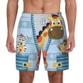 thumbnail image 3 of Uemuo Giraffe Come Out From Zipper Pattern Mens Swim Trunks Quick Dry Board Shorts with Mesh Lining, Stretch Beach Shorts Quick Dry No-Chafing Board Shorts-XX-Large, 3 of 9