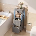 thumbnail image 7 of Walsunny 2PCS Bathroom Storage Cabinets Floor Cabinet Organizer Freestanding Narrow Cabinet with Drawer Open Shelf for Bathroom Laundry Gray, 7 of 7