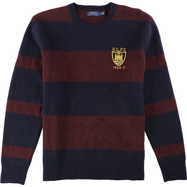 Ralph Lauren suéter a rayas para hombre, azul, extragrande