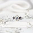 thumbnail image 4 of Rosec Jewels Certified Lab Created Diamond Engagement Ring for Women - Statement Diamond Sapphire Ring - EF-VS Quality, 14K Yellow Gold, US 12.00, 4 of 8