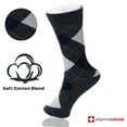 thumbnail image 2 of Alpine Swiss 6 Pack Mens Cotton Dress Socks Mid Calf Argyle Pattern Solids Set, 2 of 10