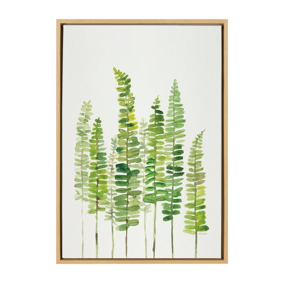 Kate and Laurel Sylvie Sword Ferns Framed Canvas Wall Art by Patricia Shaw 23x33 Natural Decorative Nature Art for Wall