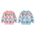 thumbnail image 3 of URMAGIC Toddler Boys Girls Holiday Santa Clause Lovely Snowman Print Pullover Sweater Christmas Knitwear Coat, 3 of 3