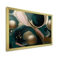 Designart "Harmony in Abstract Liquid Ink Gold and Green" Abstract