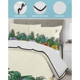 thumbnail image 4 of Quilts Twin Size, Tropical Green Plant Soft Comforter Bedding Set for Bed, Fern Print Summer Floral Birds Lightweight Quilted Bedspread with Pillow Cover(2 Pieces) for All Season, 68x86 Inch, 4 of 6