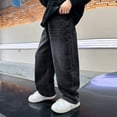 thumbnail image 4 of OYXSER Boys Wide Leg Baggy Jeans Spring Fall Y2k Elastic Waist Washed Denim Pants Loose Relaxed Fit Casual Trousers, Black 15-16 Years, 4 of 9