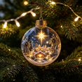 thumbnail image 3 of Glowing Christmas Story Ornament, Light‑Up Mini Holiday Scene, 3.1in Bethlehem Star Night Town Hanging Ball, Christmas Tree Decoration, Festive Keepsake Ornament for Mantel, Window & Home Decor, 3 of 7