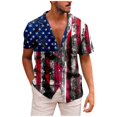 thumbnail image 1 of New American Independence Day Short Sleeve Shirt Printed Men's Casual Beach Top SummerM, 1 of 5