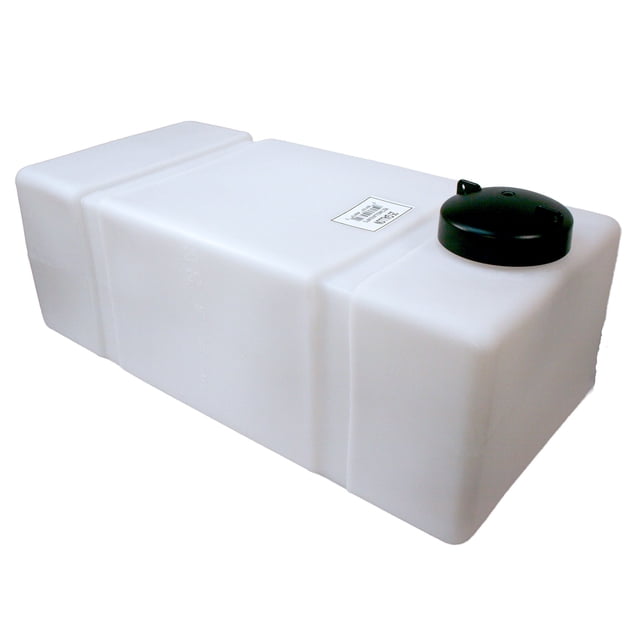 Norwesco 25 Gallon Rectangular Flat Bottom Utility Tank for Lawn Care, White