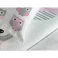 thumbnail image 4 of Ambesonne Pink and Grey Quilted Bedspread Set 3 Pcs, Owl Animals, Queen Size, Blush Grey, 4 of 5