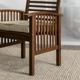 thumbnail image 4 of Walker Edison Outdoor Dining Chair - Acacia Wood - Set of 2 - Has Arms - Dark Brown, 4 of 16