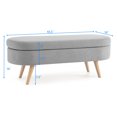 thumbnail image 2 of Jopath 43.5" Ottoman Oval Storage Bench, Linen Fabric Upholstered Entryway Bench with Storage, Entryway Shoe Seat Bench for Living Room, Bedroom, End of Bed, Entryway, Gray, 2 of 6