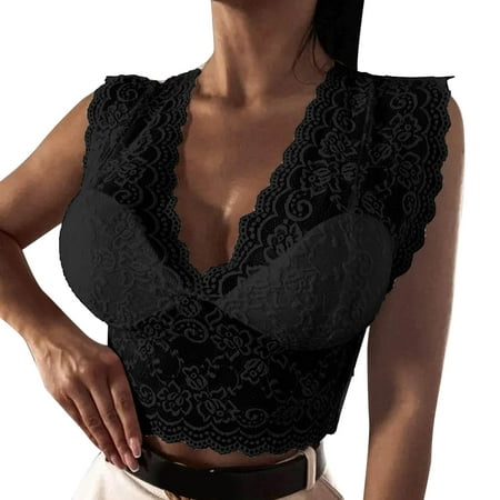 

JDEFEG Satin Chemise Long Women Shirt Lace Shirt See Through Casual Slim Fit Tops Plus Size Short Sleeve Temperament Trim Plunging Neck Lace Lingerie Top Vest Chemise Nightgown Black S