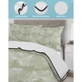 thumbnail image 4 of Quilts Twin Size, Sage Green Leaves Soft Comforter Bedding Set for Bed, Vintage Abstract Art Botanical Lightweight Quilted Bedspread with Pillow Cover(2 Pieces) for All Season, 68x86 Inch, 4 of 6