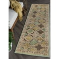 thumbnail image 3 of Transitional 2x8 Area Rug (2'3'' x 7'7'') Moroccan Tile Beige, Seafoam Indoor Runner Easy to Clean, 3 of 6