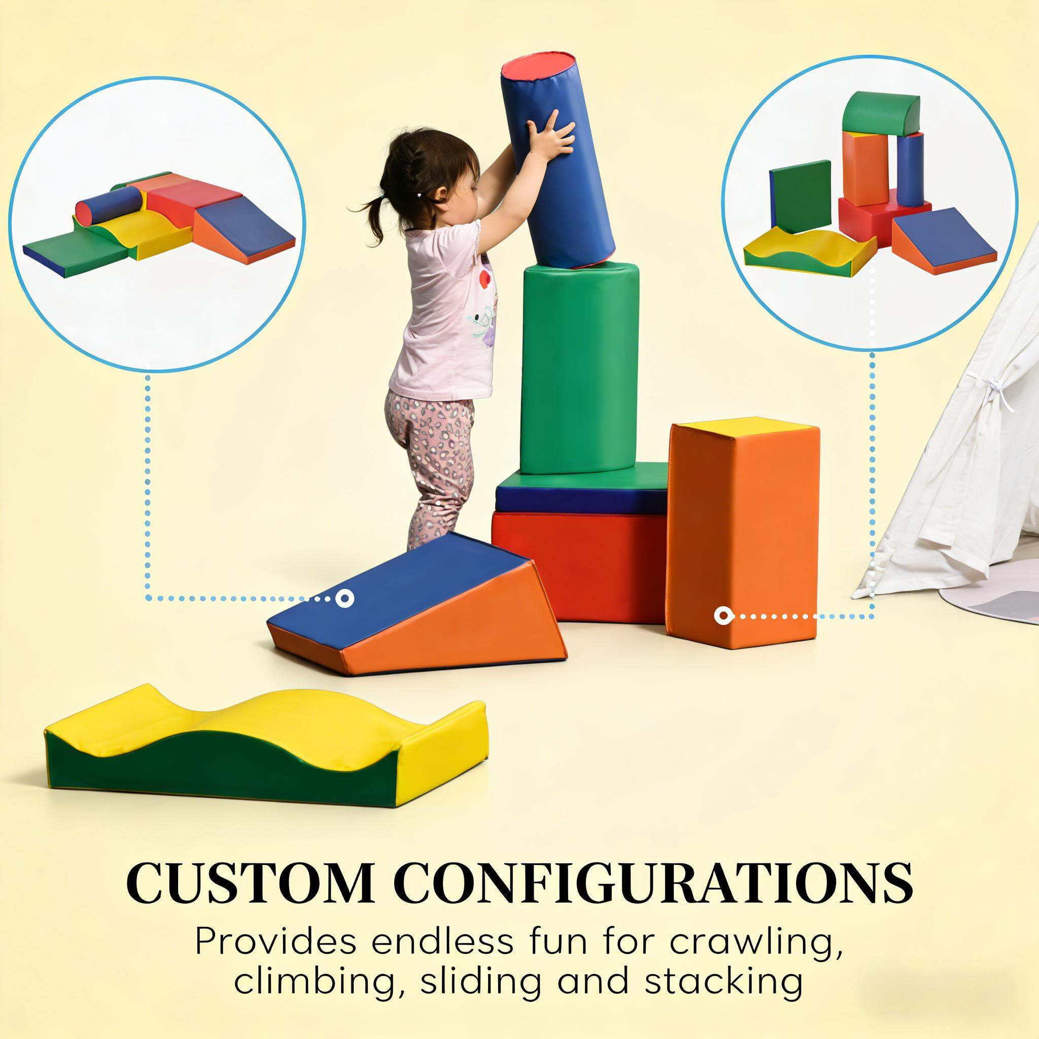 Soft Play Mat, Baby Colorful Soft Toy,Soft Play Climbing, Multicolor Baby Play Mat,Pu Toddler Play Mat, Toys Soft Play