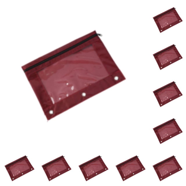Bearachild Práctica bolsa con cremallera para organizar archivos y documentos Bolsa duradera para almacenamiento de documentos, color rojo vino Vino rojo 10Conjunto