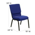 thumbnail image 6 of Emma + Oliver 18.5"W Stacking Church Chair in Navy Blue Fabric - Gold Vein Frame, 6 of 12