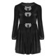 thumbnail image 5 of mfyjkho Vestidos midi para mujer, Vestido informal elegante con bolsillos y lazo de terciopelo para mujer Vestidos de otoño s, 5 of 6