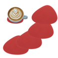 thumbnail image 1 of Uxcell 4 Pcs Posavasos de Silicona para Bebidas, 5 Pulgadas Antideslizantes, Cojín Protector para Vasos Resistente al Calor para Decoración de Bar Cocina Oficina, Rojo, 1 of 7