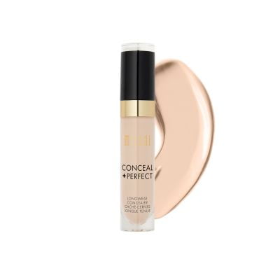 Milani Conceal + Perfect Longwear Concealer - Nude Ivory (0.17 Fl. Oz.) Corrector líquido vegano, libre de crueldad animal - Cubre círculos oscuros, manchas e imperfecciones de la piel para un uso