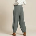 thumbnail image 4 of XFLWAM Womens Corduroy Barrel Pants Drawstring Elastic Waist Wide Leg Baggy Pants Casual Loose Fall Winter Trousers with Pockets, 4 of 9