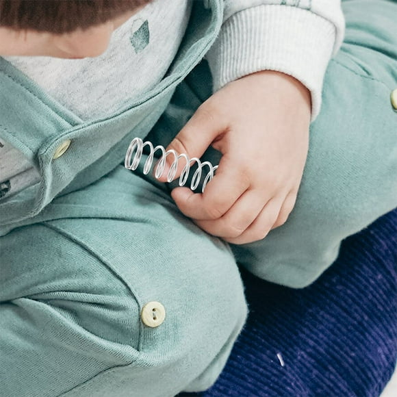 WRITWAA 20Ensemble Anneau de Gros Plan et Ressort Argenté Accessoires en Acier Inoxydable pour Activités de Stimulation Imagination
