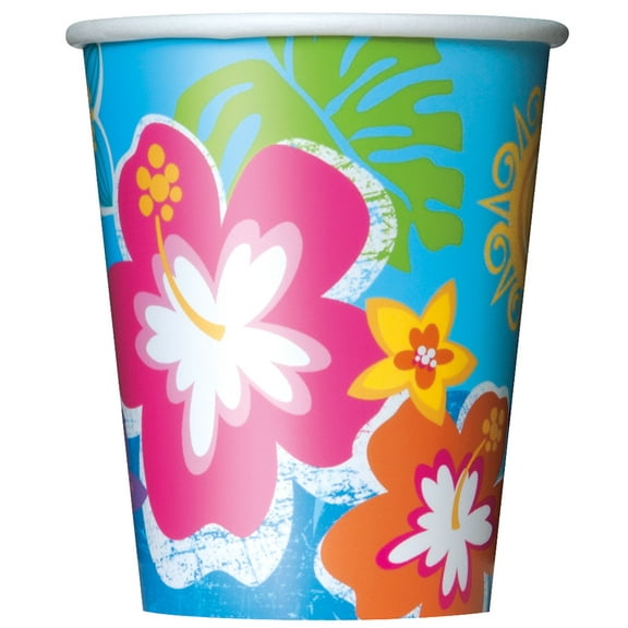 Luau 9oz. Paper Cups (8 Count)