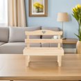 thumbnail image 4 of Minkissy 1Pcs Mini Bench Khaki Rectangular Pine Garden Courtyard Micro-Landscape Decorations 11.8x9.1x4.5in, 4 of 8