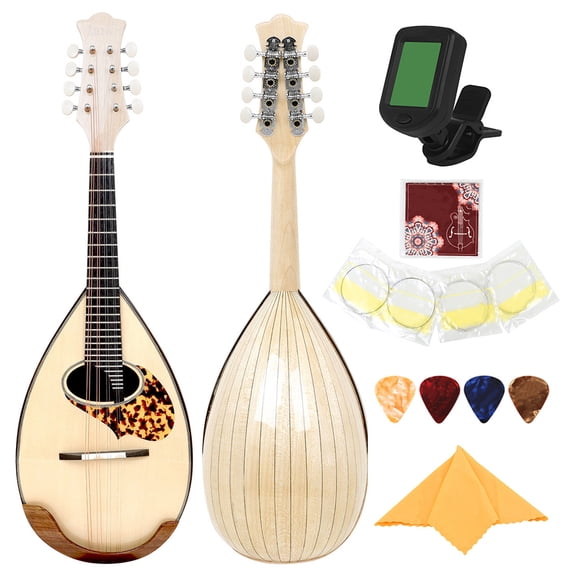 Acoustic Mandolin Musical Instrument Basswood Body Mandolin 8-String Instrument Mandolin for Beginners Practice