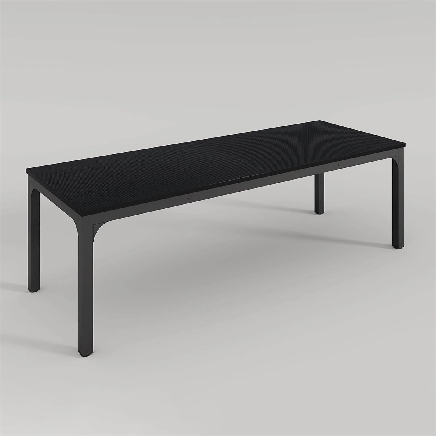 Demi Bonn 78" Farmhouse Dining Table, Wood Rustic Kitchen Table for 8 People, Large Rectangular Dinner Table for Dining Room, Home Office, Living Room Furniture, Black