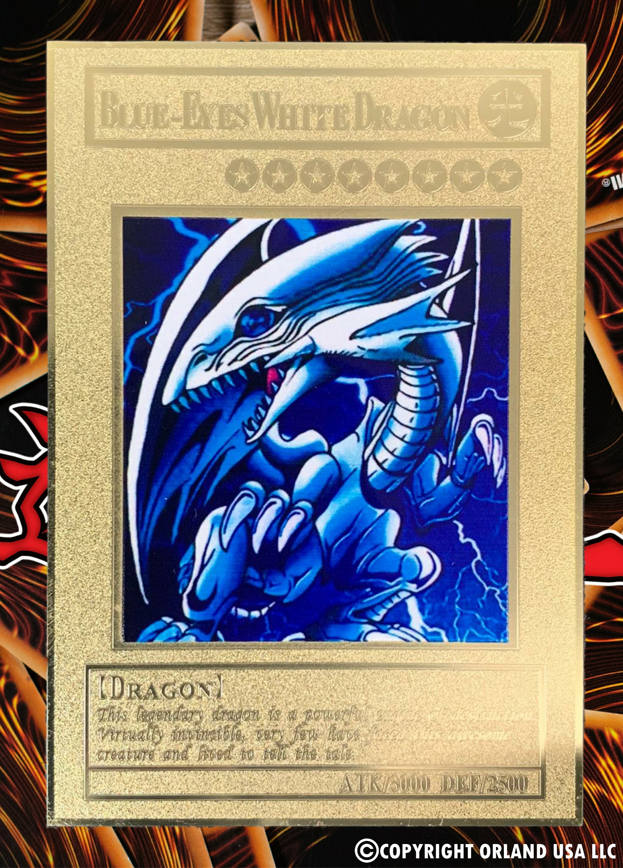 Yugioh Blue Eyes White Dragon Metal Card Collection Golden Card Color Dragon 