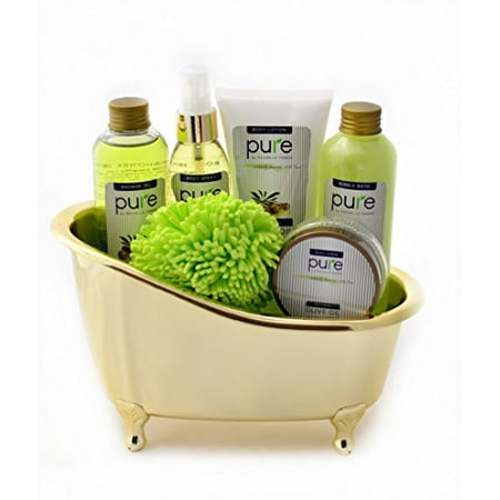 Gift Baskets Canada Spa - Pure Deluxe Spa Gift Basket- Hydrating Olive Oil Skin Therapy Kit Luxury Gift - Wrapped And Ready to Deliver Results!