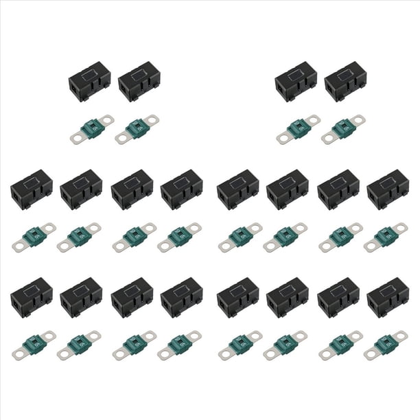 20 Portafusibles ANS-H para Automóvil y 20 Fusibles Midi de Perno de Alta Corriente de 40 una Amp para Automóviles, Camiones y Vehículos de 40 A
