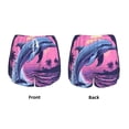 thumbnail image 3 of Yiaed Hawaiian Beach Dolphin Print Women's Running Shorts with Liner 3 Zipper Pockets Elastic Workout Athletic Gym Yoga Shorts-X-Large, 3 of 7