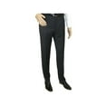 thumbnail image 2 of Mens MANTONI Flat Front Pants 100% Wool Super 140's Classic Fit 46306-3 Charcoal, 2 of 11