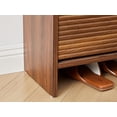 thumbnail image 4 of Wirrytor Walnut Curved Edge 2 Flip Drawer Shoe Cabinet, 75cm Fluted Panel Narrow Shoe Storage Organizer, Adjustable Shelf Entryway Shoe Rack For Hallway Bedroom, 4 of 13