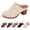 Beige, variant on Women's Casual Thick Heeled Sandals, Suede Closed toe Open Back Shoes, Mid Heeled Slippers, Vintage Suede Sandals Black 36