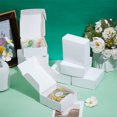 thumbnail image 4 of 50Pcs Small Cardboard Boxes 3.3x3.3x1.4 Inch Square Jewelry Kraft Box White Cardboard Present Box Corrugated Mailer Boxes DIY, 4 of 5