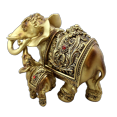 thumbnail image 5 of Mother Elephant With Calf Figurine Faux Gold Finished Poly Resin Feng Shui All Occasion Boxed Holiday Housewarming Gift, 5 of 6