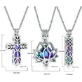 thumbnail image 6 of 3 Pack Cremation Urn Necklace for Ashes for Women Men Heart Lotus Cross Cylinder Cremation Jewelry for Ashes Loved One Memorial Keepsake Pendant for Loved Ones, 6 of 6