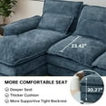 thumbnail image 6 of 110 U-Shaped Couch, Blue Cloud Modular Sectional Sofa, 4 Seats with Pillows for Living Room, Ultra Comfy Chenille Fabric, Deep Double Cushions, 6 of 11