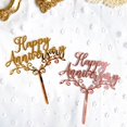 thumbnail image 1 of 5Pcs Cake Topper Happy Anniversary Design Decorative Acrylic Dessert Pastry Cupcake Picks for Party, 1 of 10