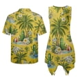 thumbnail image 5 of Psesaysky Matchable Couple Hawaiian Outfit Cucumber Print Short Sleeve Shirts or Flared Tank Dress for Women Men Summer Beach Aloha Shirts or Sleeveless Sundress with Pockets, 5 of 7