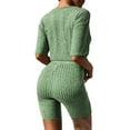 thumbnail image 5 of Ekouaer Pajamas Set 2 Piece Lounge Sets Ribbed Knit Matching Outfits T-shirt Biker Shorts Sleepwear Loungewear Sweatsuits, 5 of 7